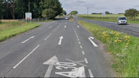 Google image of the A30 dual carriageway from Sherborne to Yeovil at Loscombe Corner