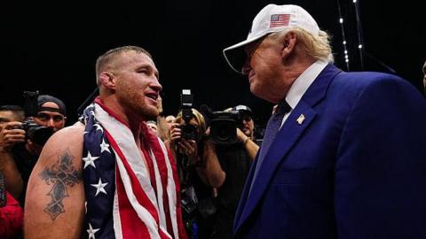 Justin Gaethje and Donald Trump at UFC Freedom 250
