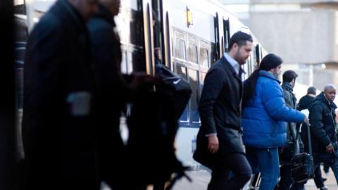 Passengers getting off a Southeastern service