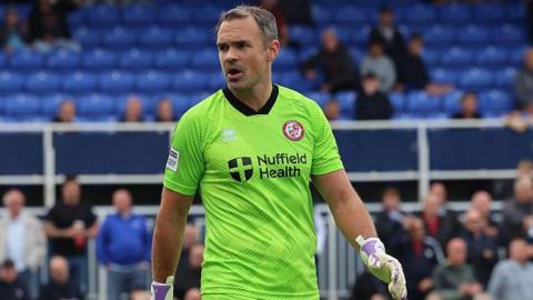 Craig Ross in goal for Woking