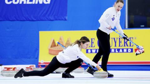 Scotland women's curling team in action