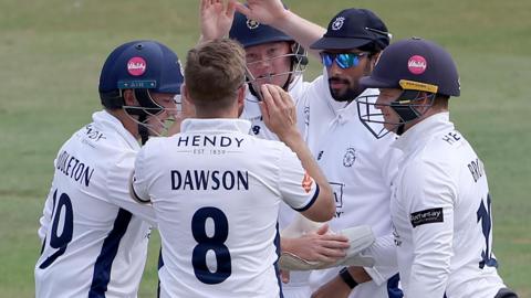Hampshire celebrate wicket