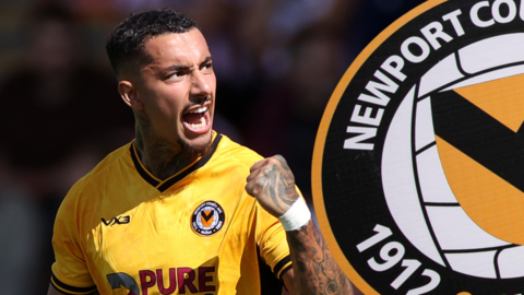 Courtney Baker-Richardson and Newport County badge