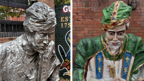 Sultan sculpture before and after a makeover