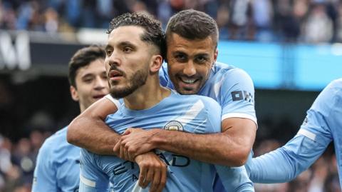 Rayan Cherki celebrates