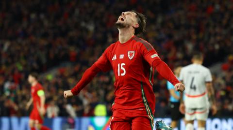 Wales' Liam Cullen celebrates