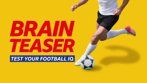 A generic picture of an unknown footballer beside the words: "Brainteaser test your football IQ"