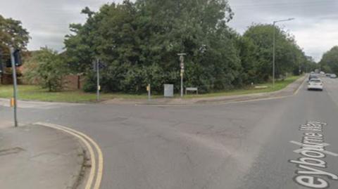 A google map screen view of the junction between Leybourne Way at the junction with Gighill Road