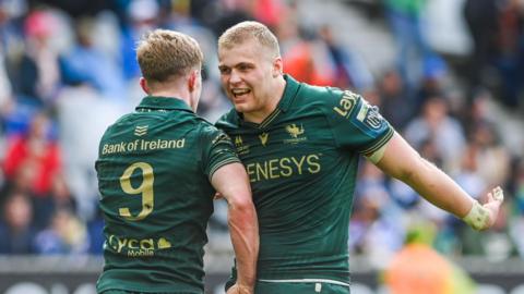 Ben Murphy and Hugh Gavin celebrate