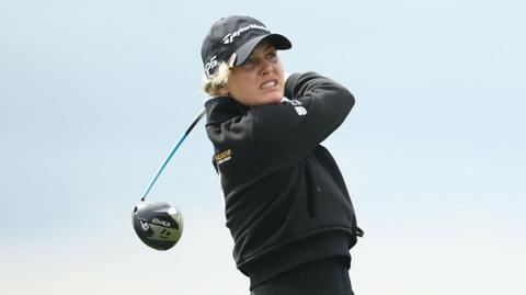 Charley Hull hitting a shot
