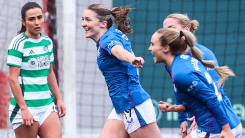 Rangers players celebrating