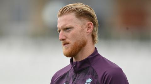 England captain Ben Stokes looks on during a nets session