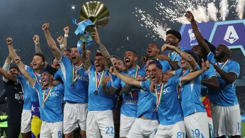 Napoli with the Serie A trophy