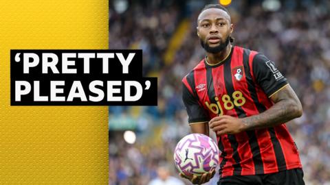 Antoine Semenyo playing for Bournemouth