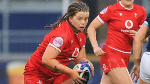 Wales prop Maisie Davies in action against Scotland 