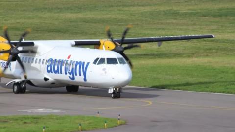 Aurigny aircraft on runway