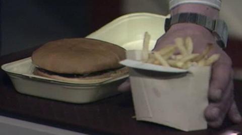 A takeaway burger and fries