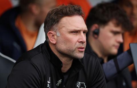 Derby County boss John Eustace