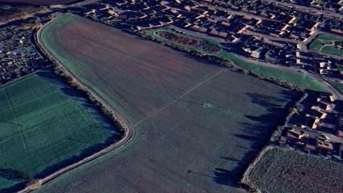 The fields due to be developed in a Google Earth view from above