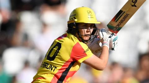 Trent Rockets batter Nat Sciver-Brunt plays a shot