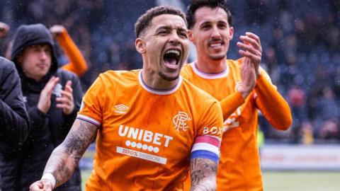 Rangers captain James Tavernier celebrates