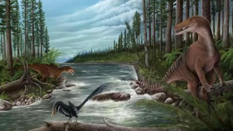 An artist’s impression of the Cretaceous Bass Coast, 121.4 million years ago.