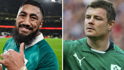 Bundee Aki and Brian O'Driscoll 