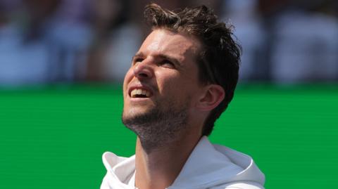 Dominic Thiem looks on during a US Open presentation on Monday