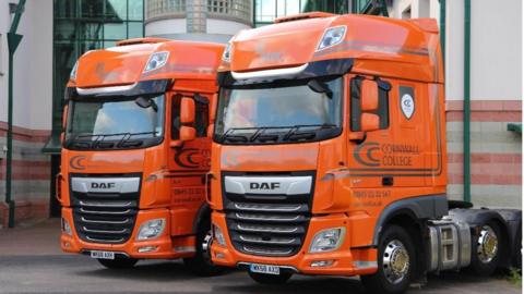 Two new heavy goods vehicles at Cornwall College in Camborne