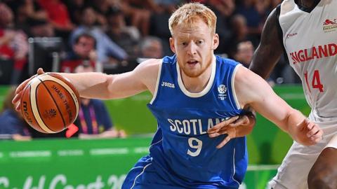 Jonny Bunyan playing for Scotland