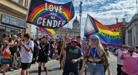 Pride crowd in the city centre