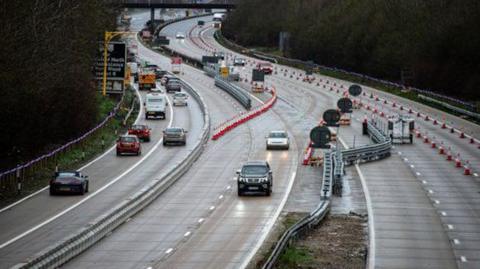 Cars leaving the contraflow of Op Brock on M20