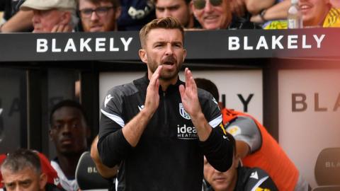 West Bromwich Albion boss James Morrison applauds his team during Saturday's win at Norwich
