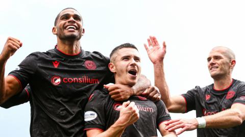 St Mirren celebrate