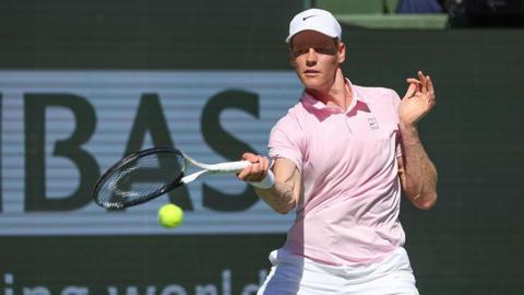 Jannik Sinner in action at the Indian Wells Open