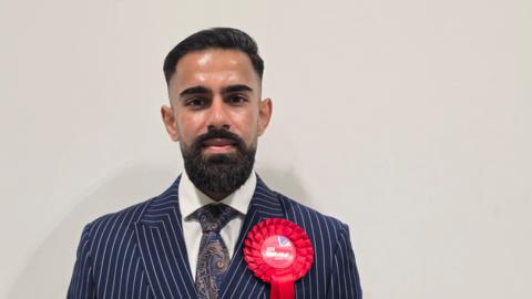 Abbas Hussain after Labour's by-election win in the Leen Valley ward of Nottingham City Council