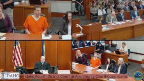 Kohberger is sitting in court.