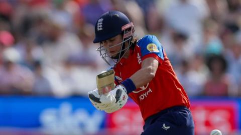 England's Maia Bouchier batting during the Vitality IT20 match at The Spitfire Ground, Canterbury