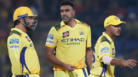 Ravichandran Ashwin playing for Chennai Super Kings