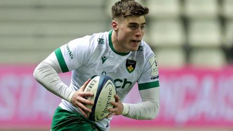 Tommy Freeman in action for Northampton in the European Champions Cup