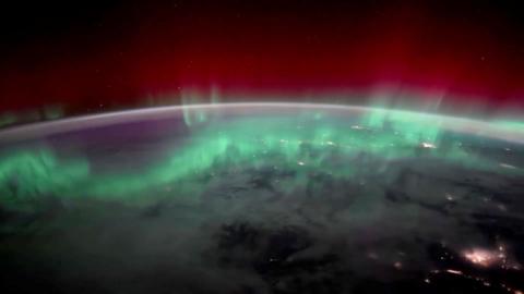 northern lights from space