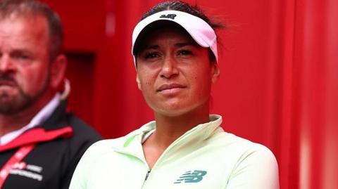 Heather Watson before her match against Yulia Putintseva at Queen's.