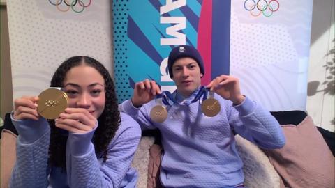 Matt Weston and Tabitha Stoecker talk to Newsround about winning Olympic Gold