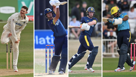 Warwickshire quartet (from left) Rob Yates, Vansh Jani, George Garton and Zen Malik