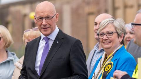 SNP's John Swinney and Joanna Cherry in Edinburgh on 12 June