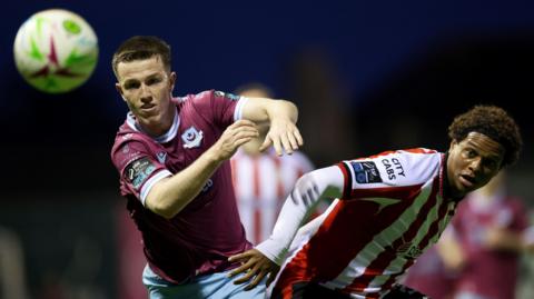 Drogheda United's Warren Davis and Henry Rylah of Derry City