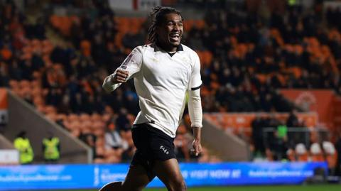 Rhys Walters celebrates putting Port Vale ahead in the midweek 3-2 defeat to Blackpool