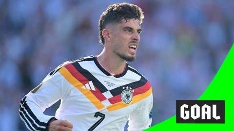 Kai Havertz after getting the equaliser and celebrating 