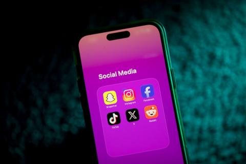 a phone screen showing social media apps.