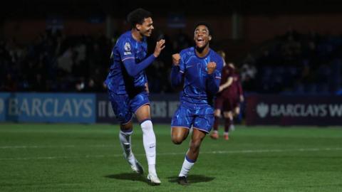 Ryan Kavuma-McQueen celebrates scoring 